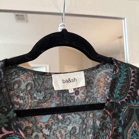 BA&SH Lady Dress Size 3 Color Black Grey Green - Picture 2 of 5